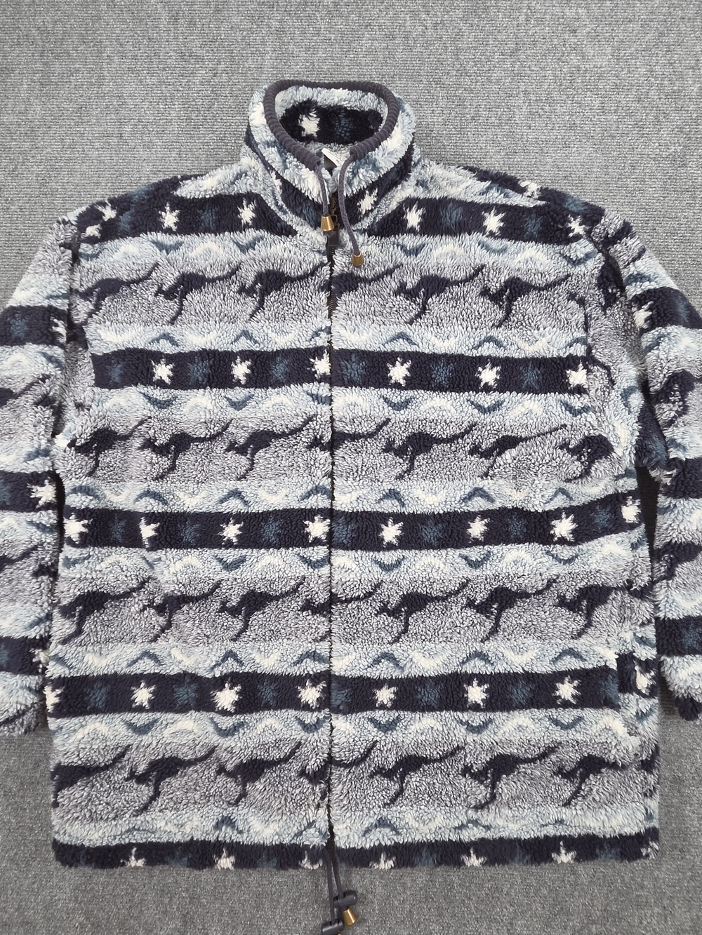 Vintage Purely Australian Fleece Jacket Womens XL Kangaroos Sherpa Fleecy Zip